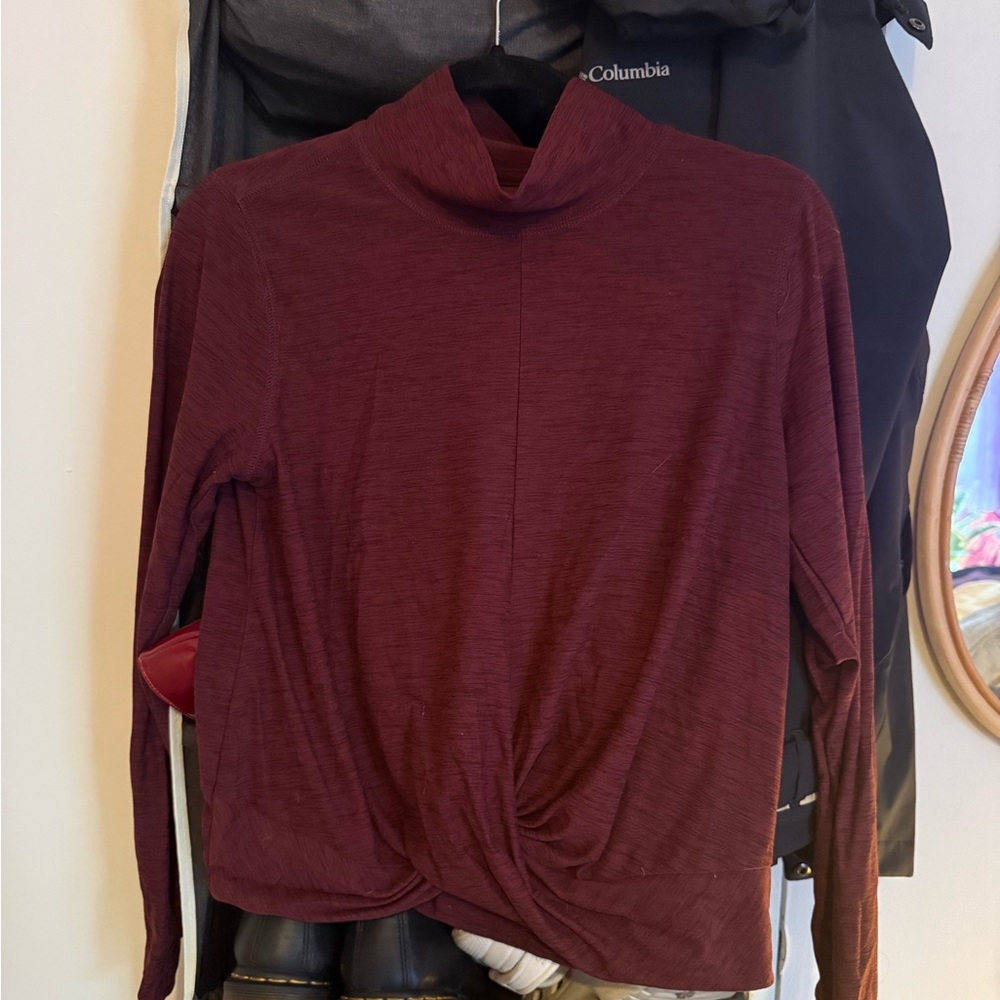 Burgundy Long Sleeve Active Top